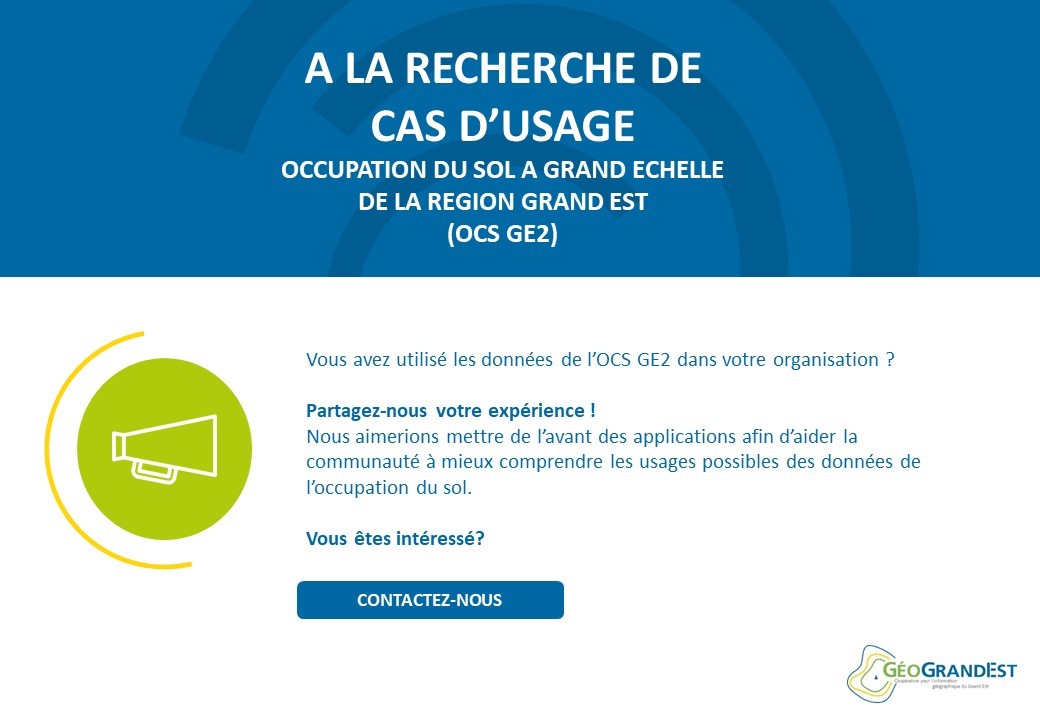 Recherche de cas d'usage d'utilisation de donn&eacute;es d'occupation du sol de la r&eacute;gion Grand Est 